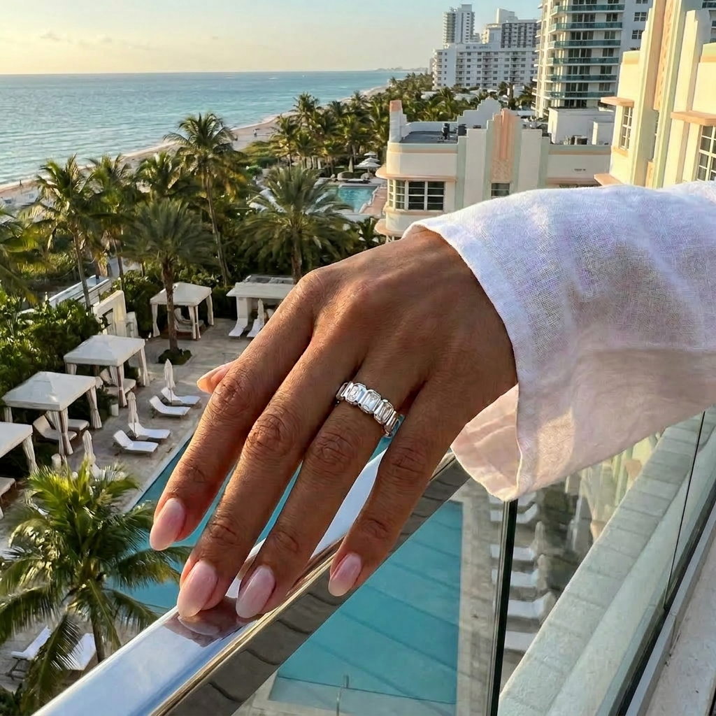 Solstice Diamond Ring — model shot