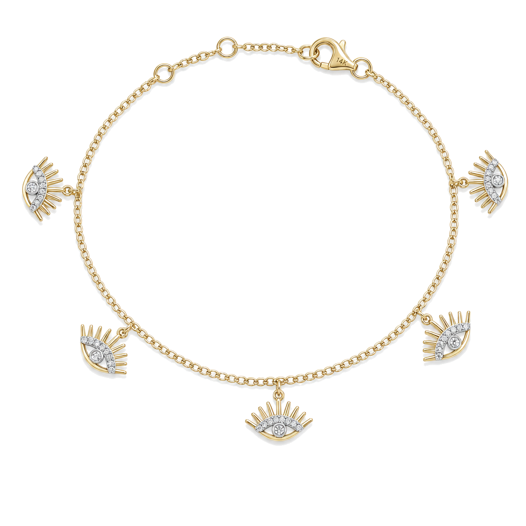 Evil Eyes Station Diamond Bracelet