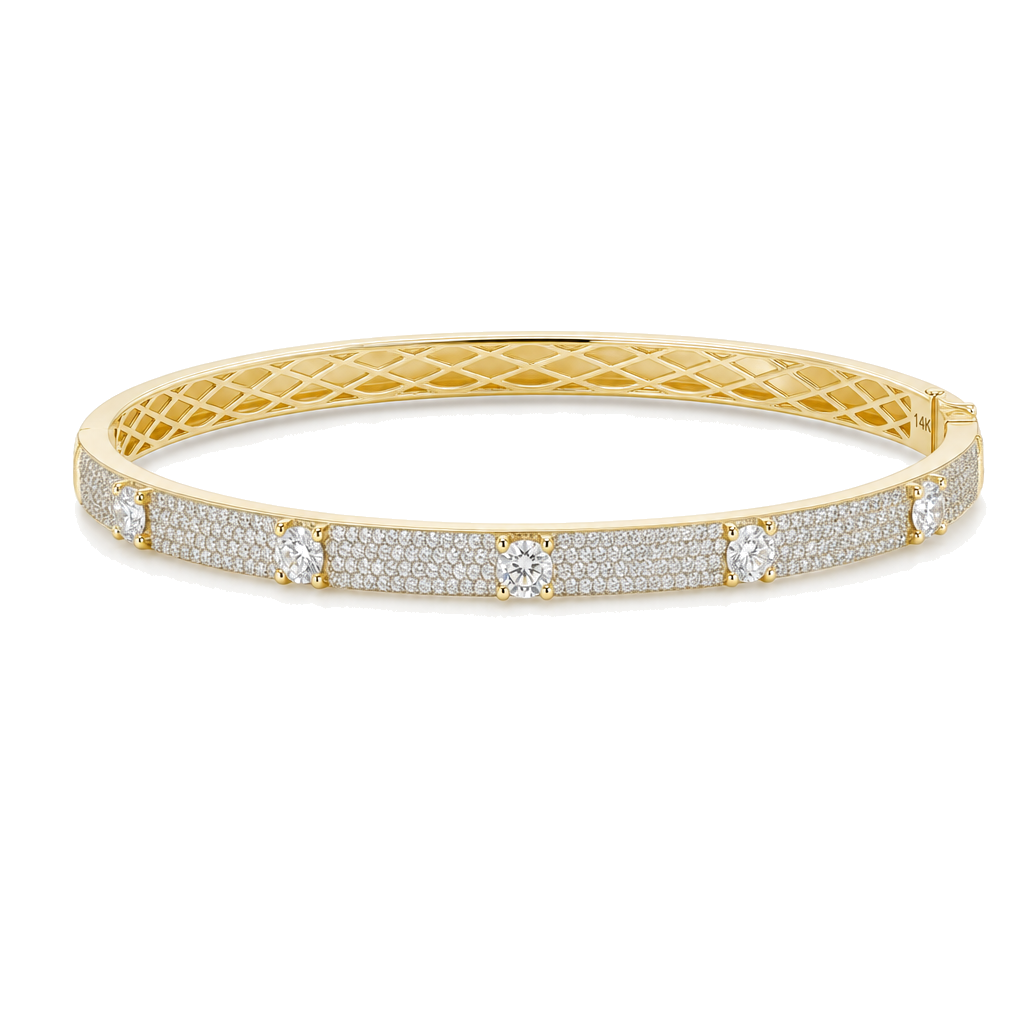 Micro Pave Diamond Bangle