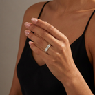 Emerald Cut Lab Diamond Eternity Ring — model shot