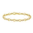 Open Hexagon Link Diamond Bracelet in 14k yellow gold