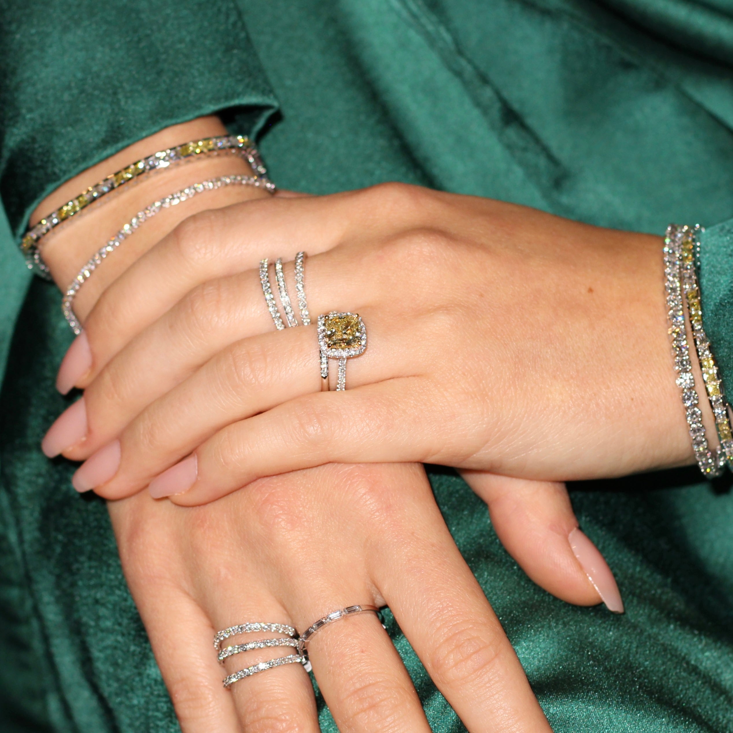 18K Gold 3.06CTW Fancy Yellow Cushion Diamond Halo Engagement Ring - Rings - Izakov Diamonds + Fine Jewelry