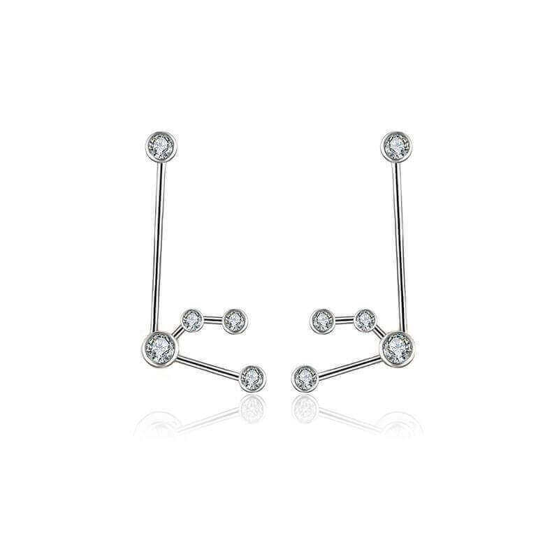 Silver constellation earrings with sparkling stones from our jewelry brand