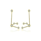 Gold constellation earrings with sparkling diamonds - luxury jewelry brand.