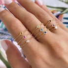 18K Gold August Birthstone Peridot Chain Ring Izakov Diamonds + Fine Jewelry