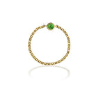 18K Gold August Birthstone Peridot Chain Ring Izakov Diamonds + Fine Jewelry