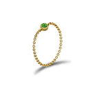 18K Gold August Birthstone Peridot Chain Ring 3 / Yellow Gold Izakov Diamonds + Fine Jewelry
