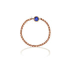 18K gold chain ring featuring a blue birthstone, elegant design perfect for personal gifts and stylish accessories.