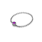 18K gold chain ring with purple birthstone, elegant design perfect for personal significance and gifting.