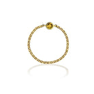 18K gold chain ring with yellow birthstone, perfect for adding elegance and personal significance to any jewelry collection.