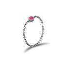 18K gold chain ring with pink birthstone, elegant and meaningful jewelry gift for special occasions.