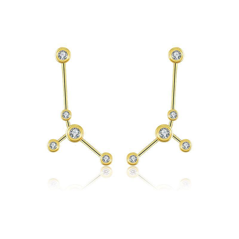 Elegant gold constellation earrings with sparkling diamonds from our jewelry brand.