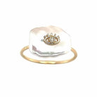 Unique pearl ring with eye design, crafted in gold - jewelry brand luxurious statement piece