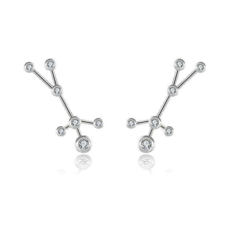 Sterling silver constellation earrings with sparkling crystals from our luxury jewelry collection