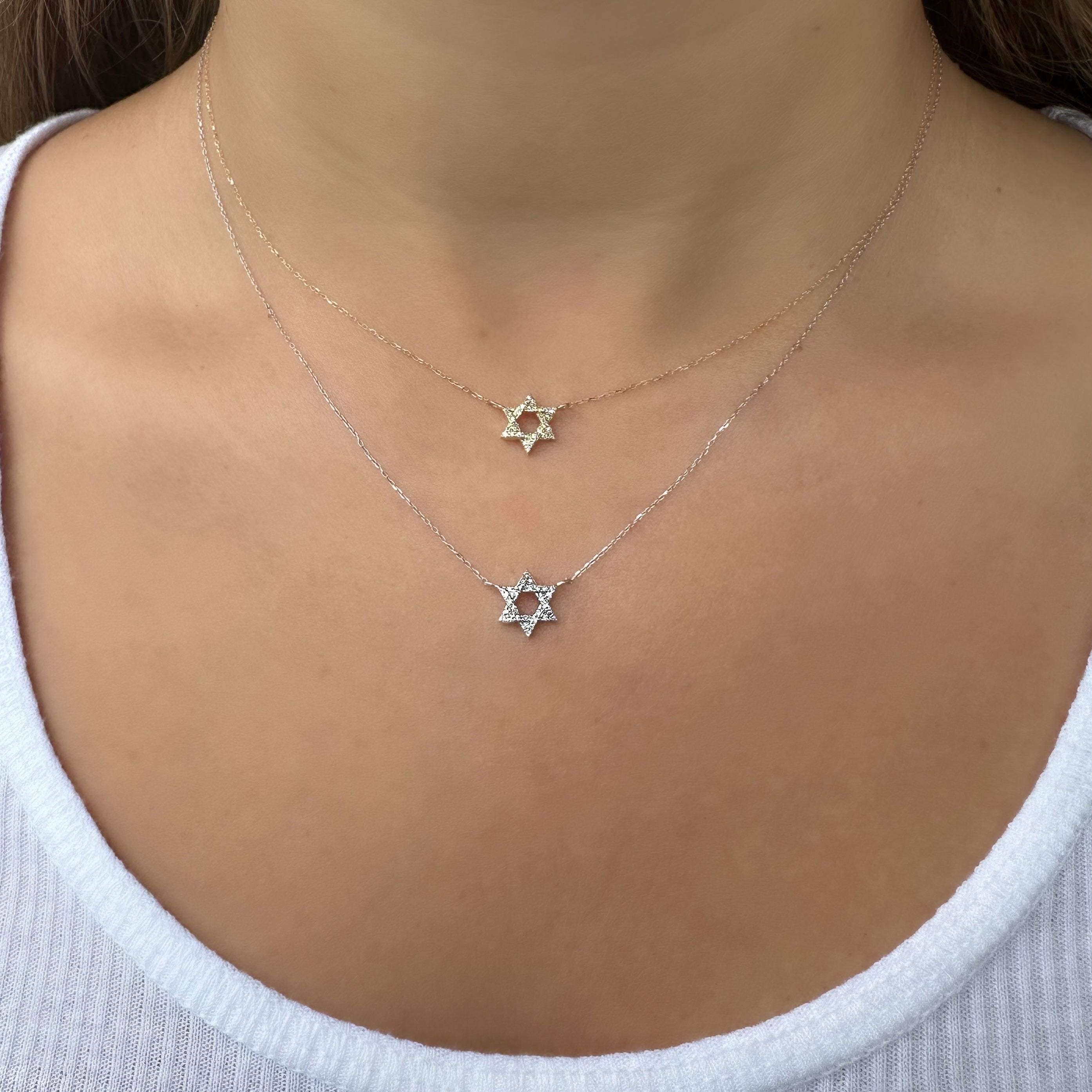 18K Gold Mini Star Of David Diamond Necklace Necklaces by Izakov Diamonds + Fine Jewelry | Izakov