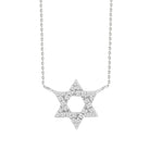 18K Gold Mini Star Of David Diamond Necklace White Gold Necklaces by Izakov Diamonds + Fine Jewelry | Izakov