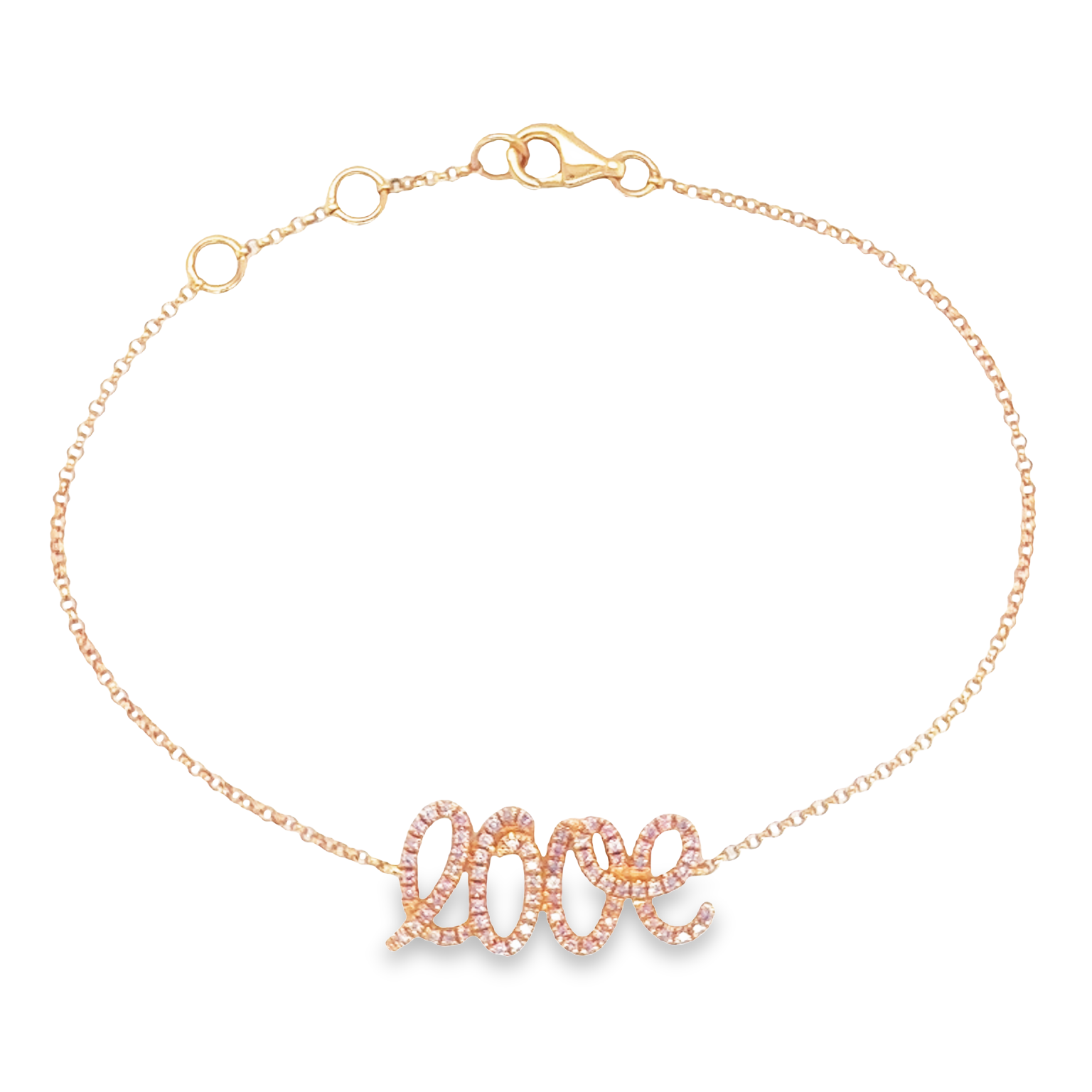18K Gold Natural Fancy Pink Diamond Love Bracelet Rose Gold Bracelets by Izakov Diamonds + Fine Jewelry | Izakov