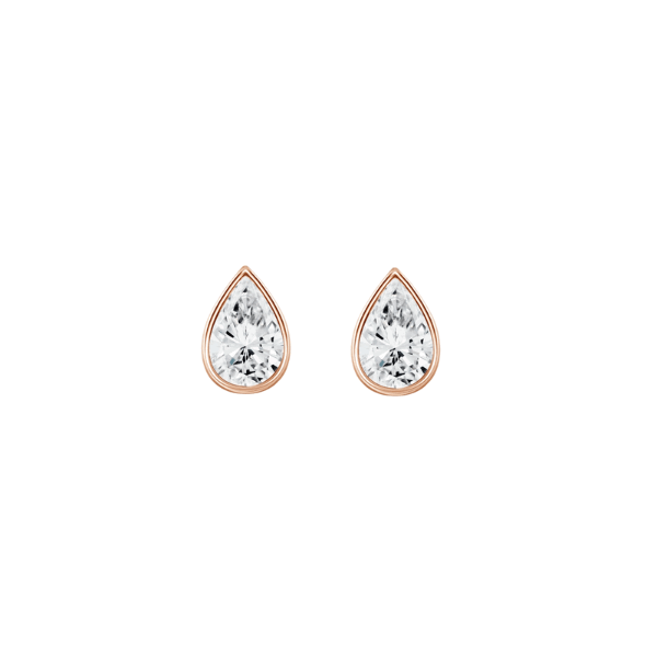 Rose gold teardrop diamond stud earrings from our luxury jewelry collection.