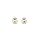 Elegant teardrop-shaped diamond stud earrings set in gold, from our exclusive jewelry collection.