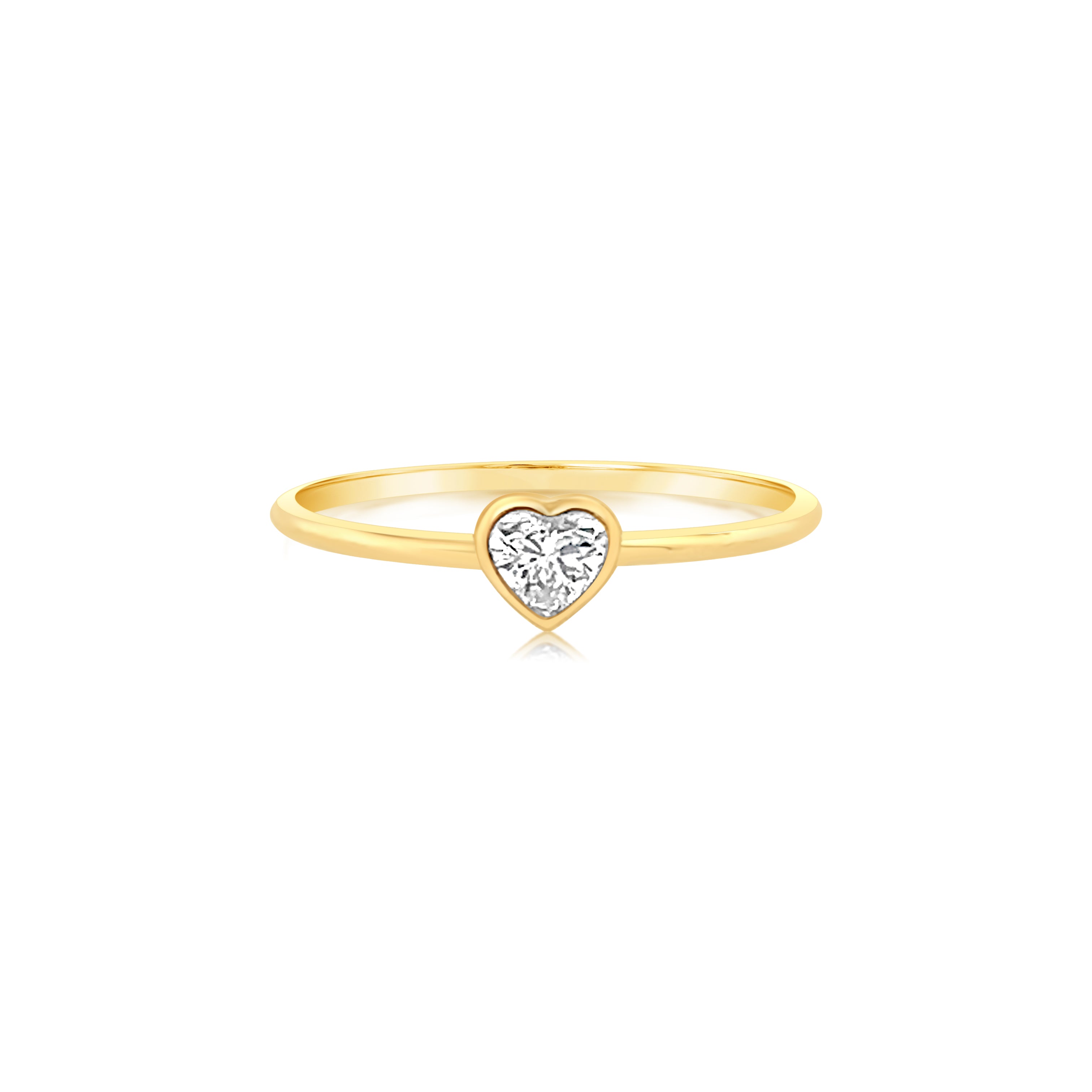 Elegant gold ring with a heart-shaped diamond, perfect for expressing love and style from our luxury jewelry collection.