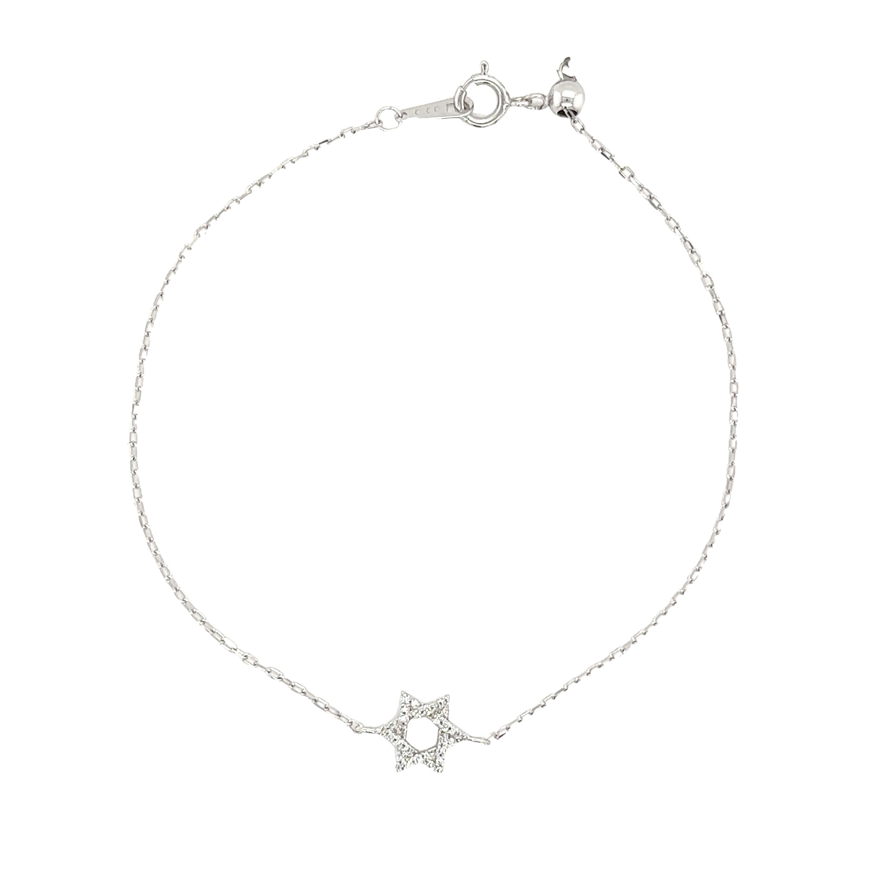 Delicate sterling silver bracelet with a star pendant by our jewelry brand, perfect for elegant occasions and daily wear.