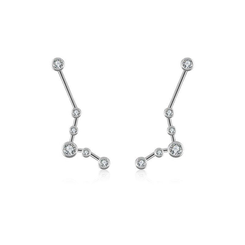 Sterling silver constellation earrings with sparkling gemstones by our jewelry brand. Perfect blend of elegance and celestial charm.