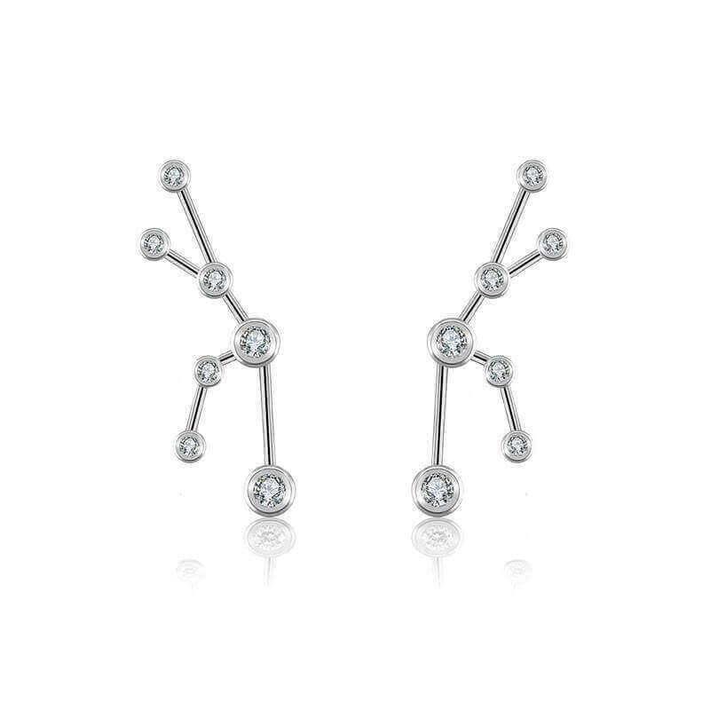 Sterling silver constellation earrings with sparkling cubic zirconia stones from our exclusive jewelry collection