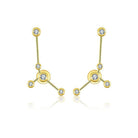 18K Gold Zodiac Constellation Diamond Earrings featuring sparkling diamonds in unique designs.