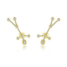 18K Gold Zodiac Constellation Diamond Earrings adorned with sparkling diamonds, showcasing celestial designs.