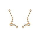 18K Gold Zodiac Constellation Diamond Earrings showcasing sparkling celestial designs and elegance.