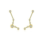 18K gold zodiac constellation diamond earrings showcasing unique celestial designs with sparkling diamonds.