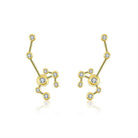 18K gold zodiac constellation diamond earrings showcasing elegant celestial designs and sparkling diamonds.