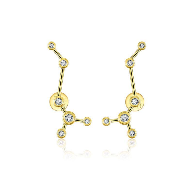 18K Gold Zodiac Constellation Diamond Earrings showcasing sparkling constellations for a celestial touch in jewelry.