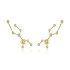 18K Gold Zodiac Constellation Diamond Earrings with sparkling designs, perfect for astrology lovers.