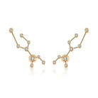 18K gold zodiac constellation diamond earrings featuring sparkling diamonds in unique designs. A celestial accessory for astrology lovers.