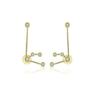 18K gold zodiac constellation diamond earrings featuring elegant designs and sparkling diamonds, perfect for astrology lovers.