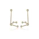 18K Gold Zodiac Constellation Diamond Earrings featuring sparkling diamond accents and celestial design.