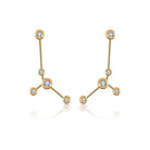 18K gold zodiac constellation diamond earrings showcasing starry elegance and celestial charm.