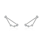 18K white gold zodiac constellation diamond earrings featuring sparkling diamond accents in a celestial design