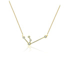 18K gold zodiac constellation necklace with diamonds, celebrating unique astrological signs. Elegant celestial jewelry piece.