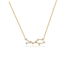 18K gold zodiac constellation diamond necklace, featuring elegant star designs and high-quality diamonds. Perfect for astrology lovers.