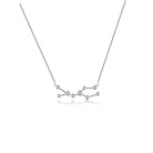 18K white gold zodiac constellation diamond necklace showcasing elegant star patterns for astrology enthusiasts.