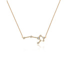 18K gold zodiac constellation necklace with diamonds, perfect for astrology enthusiasts and celestial style lovers.