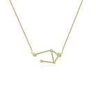 18K gold zodiac constellation necklace with diamond accents, perfect for astrology lovers and celestial enthusiasts.