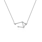 18K white gold zodiac constellation necklace adorned with diamonds, perfect for astrology lovers and unique accessories.