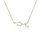 18K Gold Zodiac Constellation Diamond Necklace showcasing delicate star patterns with sparkling gemstones.