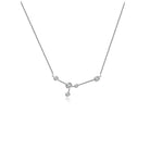 18K white gold zodiac constellation diamond necklace featuring elegant star designs and shimmering diamonds.