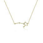 18K gold zodiac constellation necklace with diamond accents, perfect for astrology enthusiasts.