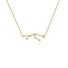 18K gold zodiac constellation diamond necklace showcasing elegant design and sparkling diamonds for astrology lovers.