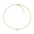 Elegant gold necklace featuring a sparkling Gemini zodiac pendant, perfect for enhancing your unique jewelry collection.